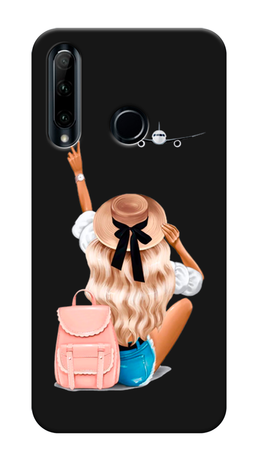 

Чехол Awog на Honor 20 Lite 2019 "Автостопом самолетом", Бежевый;розовый;голубой, 68952-1