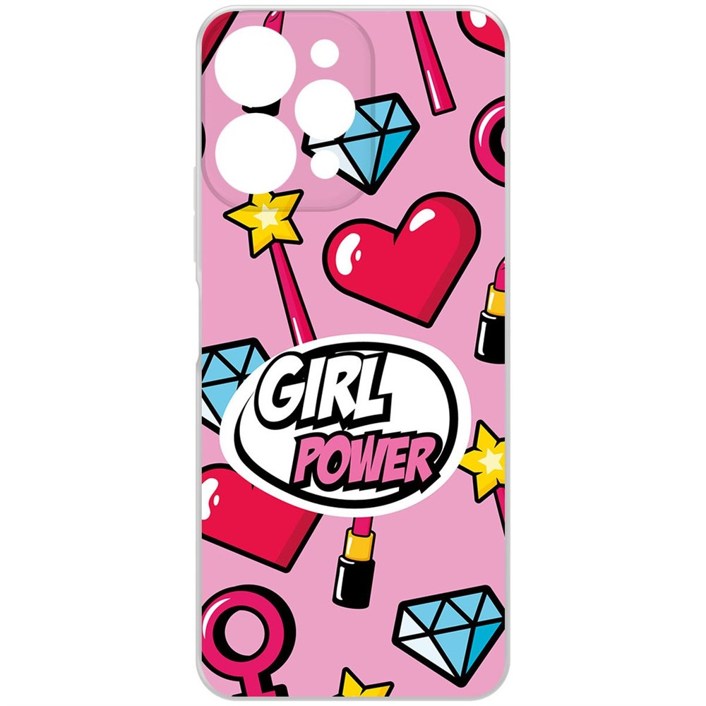 

Чехол-накладка Krutoff Clear Case Girl Power для Xiaomi Redmi 12, Прозрачный