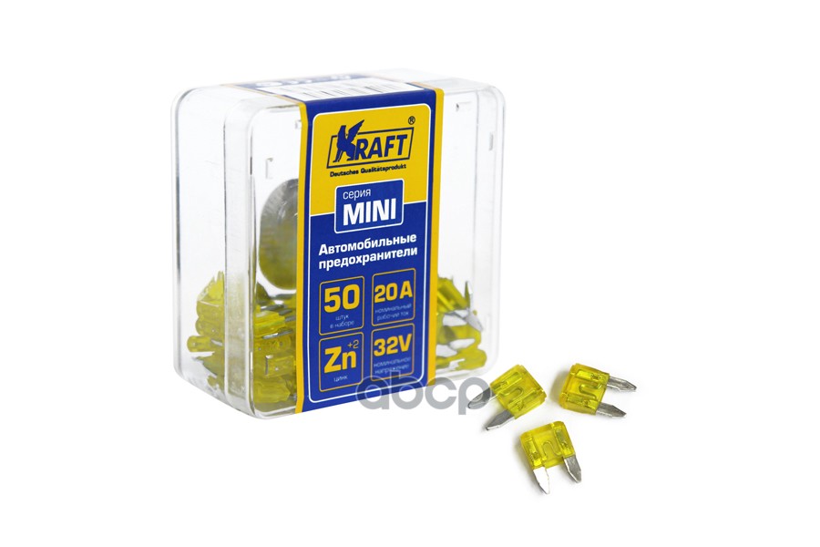 

Набор Предохранителей 20а (Mini 50шт) Пласт.Кор. Kt870013 Kraft арт. KT870013