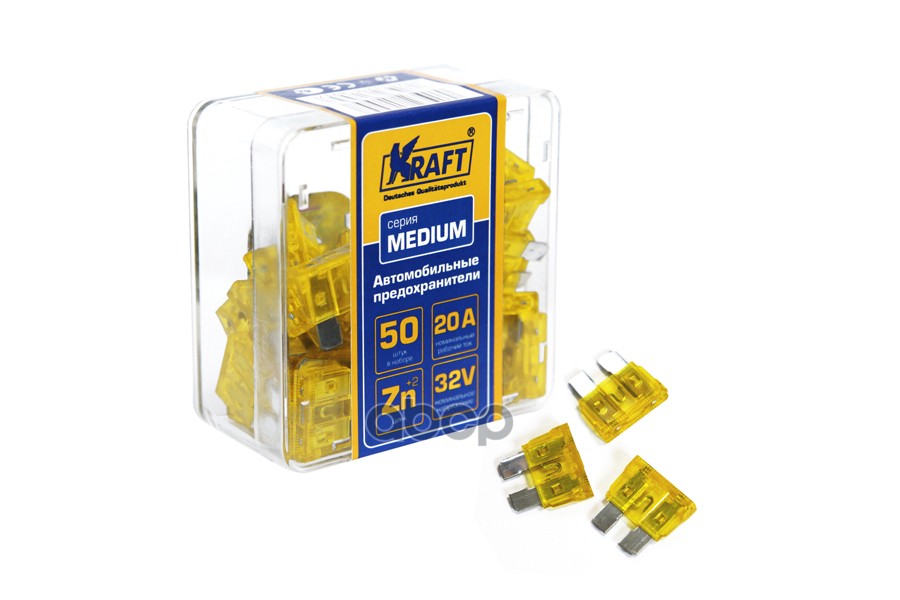 

Набор Предохранителей 20а (Medium 50шт) Пласт.Кор. Kt870005 Kraft арт. KT870005