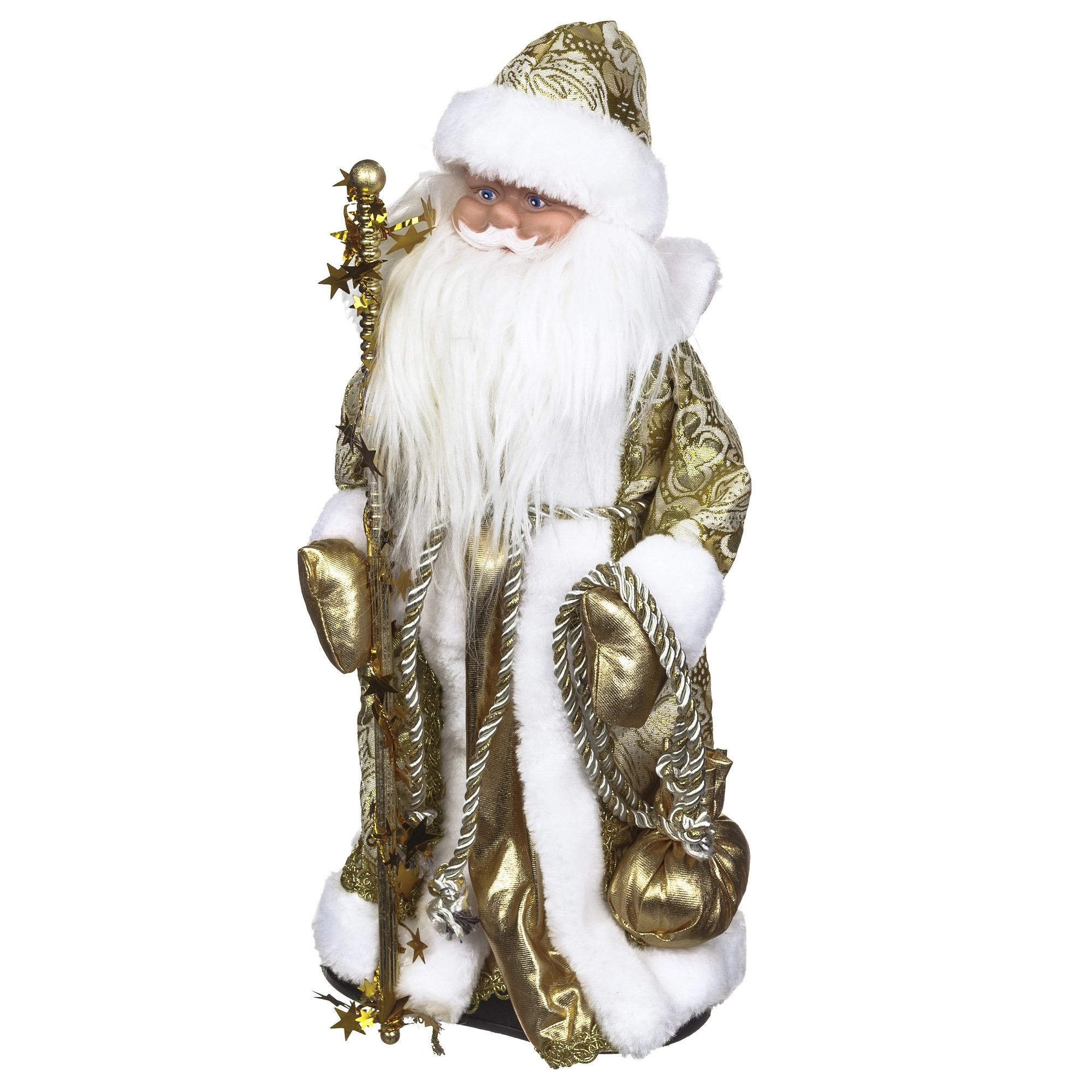 Фигурка новогодняя Sote Toys Дед Мороз золотистая 40 см