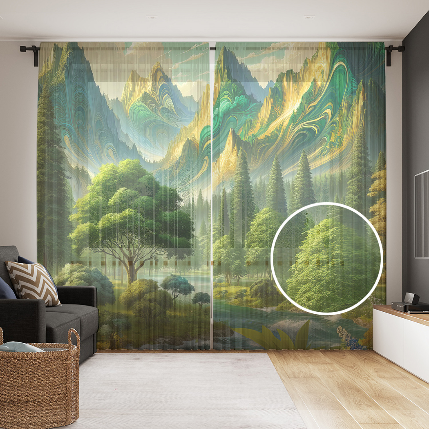 

Тюль JoyArty Долина у гор 290x265, tul_sd1508_145x265