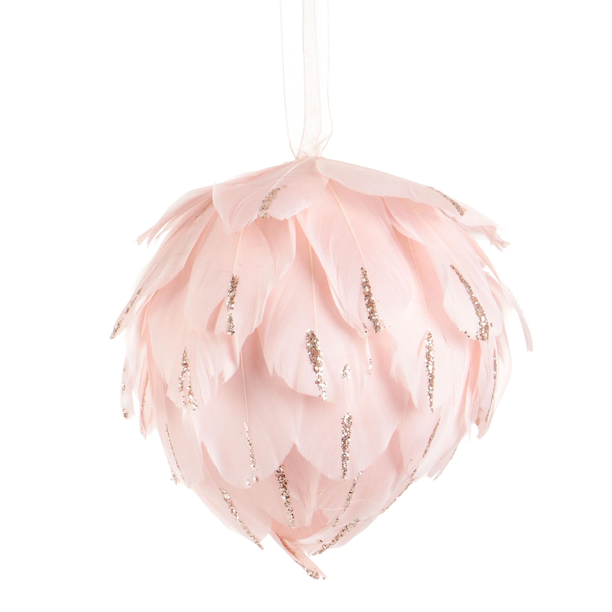 

Шар на ель James arts с перьями 1 шт. розовый, с перьями