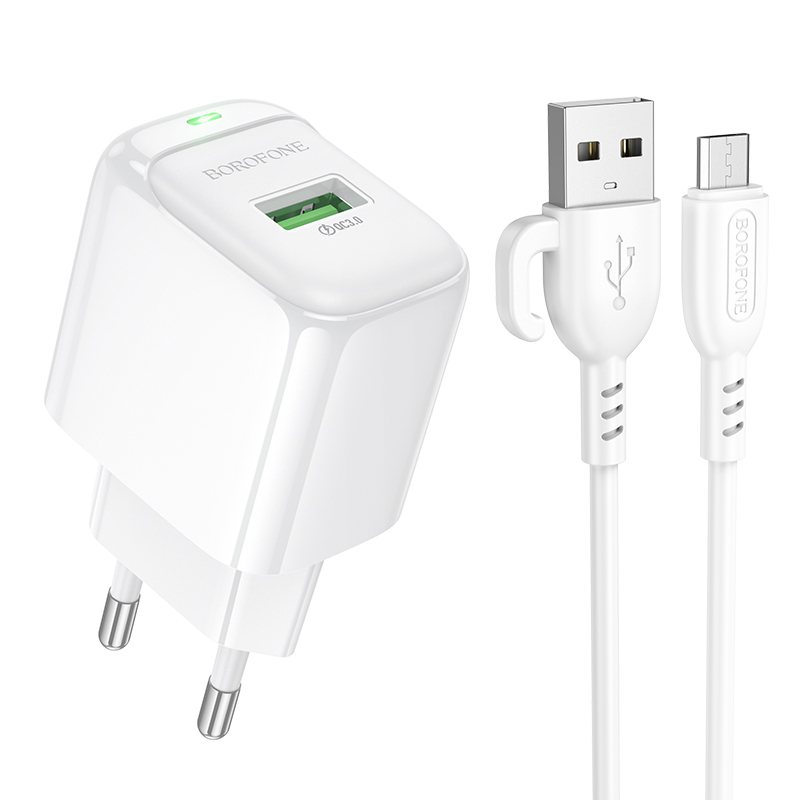 

Сетевое зарядное устройство BOROFONE BAS42Am micro usb - usb 1x USB Type A 5 А белый, BAS42Am