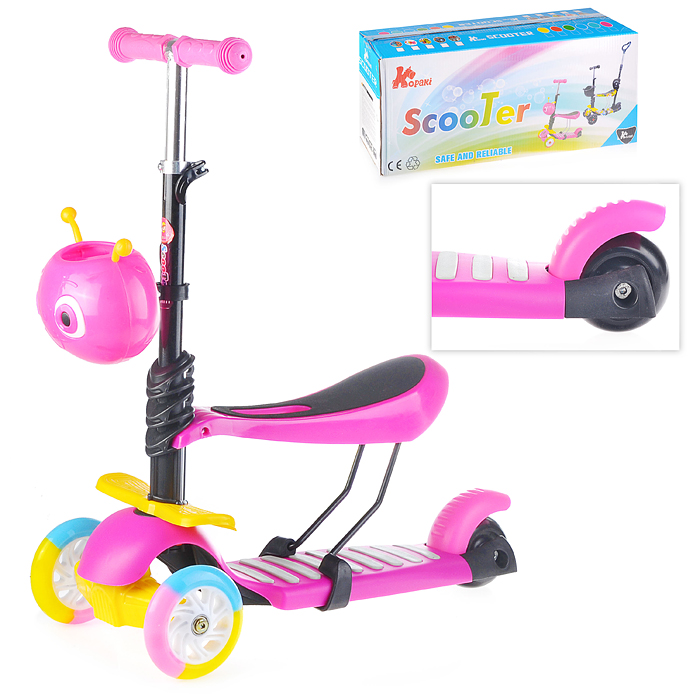 Самокат M618-1 красный, в коробке