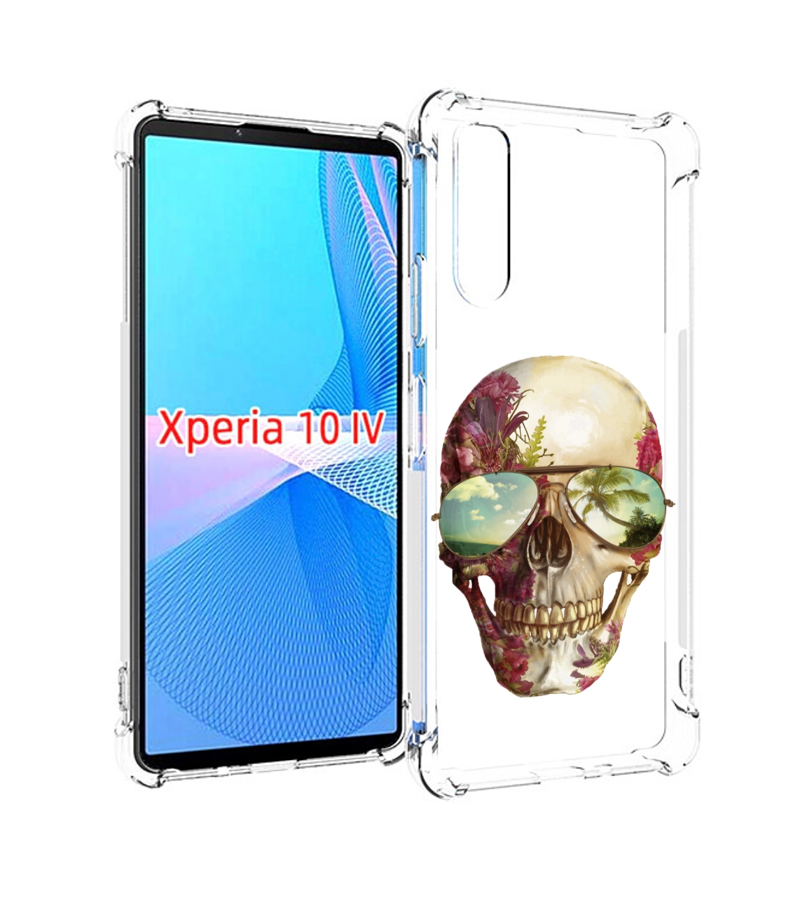 

Чехол MyPads Череп с очками для Sony Xperia 10 IV (10-4), Прозрачный, Tocco