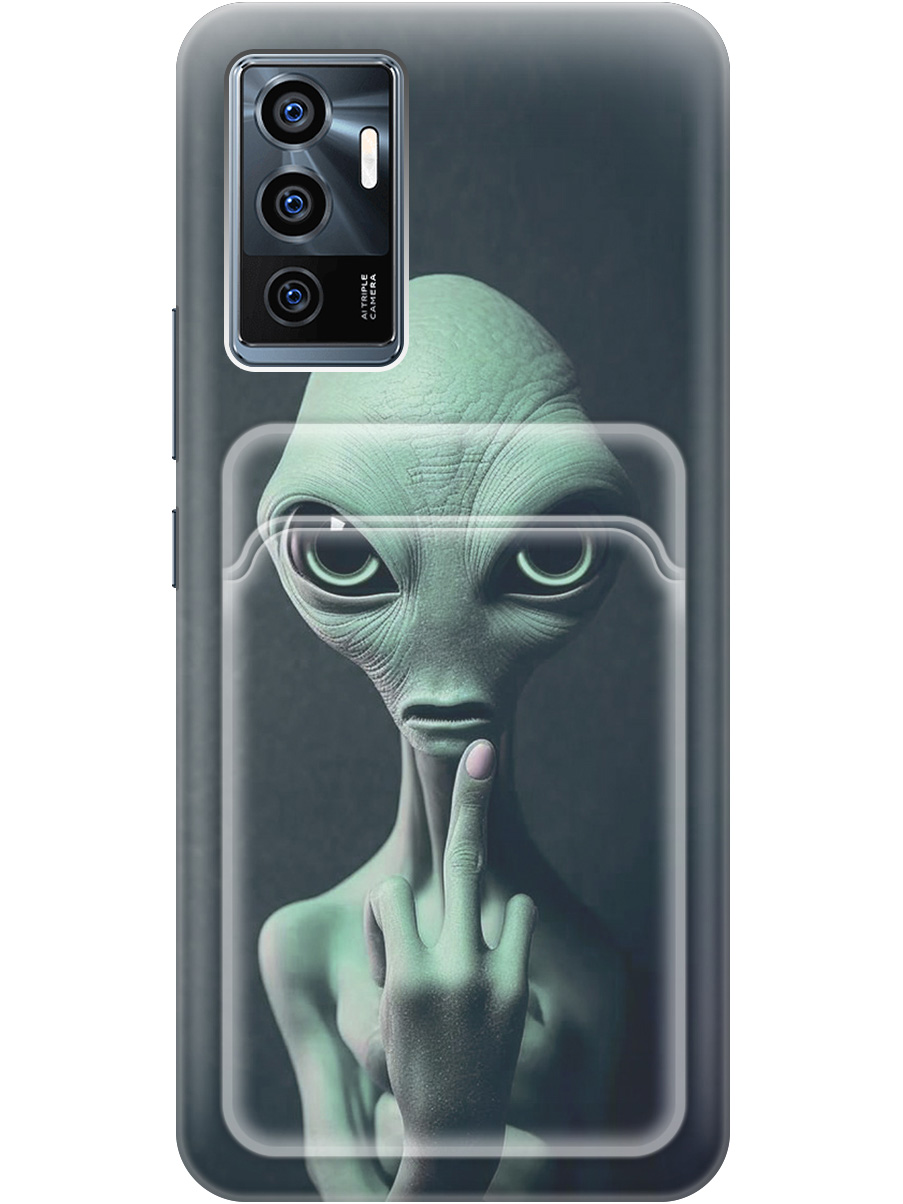 

Силиконовый чехол на Vivo V23e с рисунком "Инопланетянин", Зеленый;синий;черный, 20012011