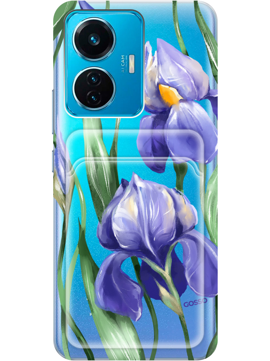 

Силиконовый чехол на Vivo T1 с рисунком "Amazing Irises" прозрачный, Прозрачный;белый;синий, 20012010