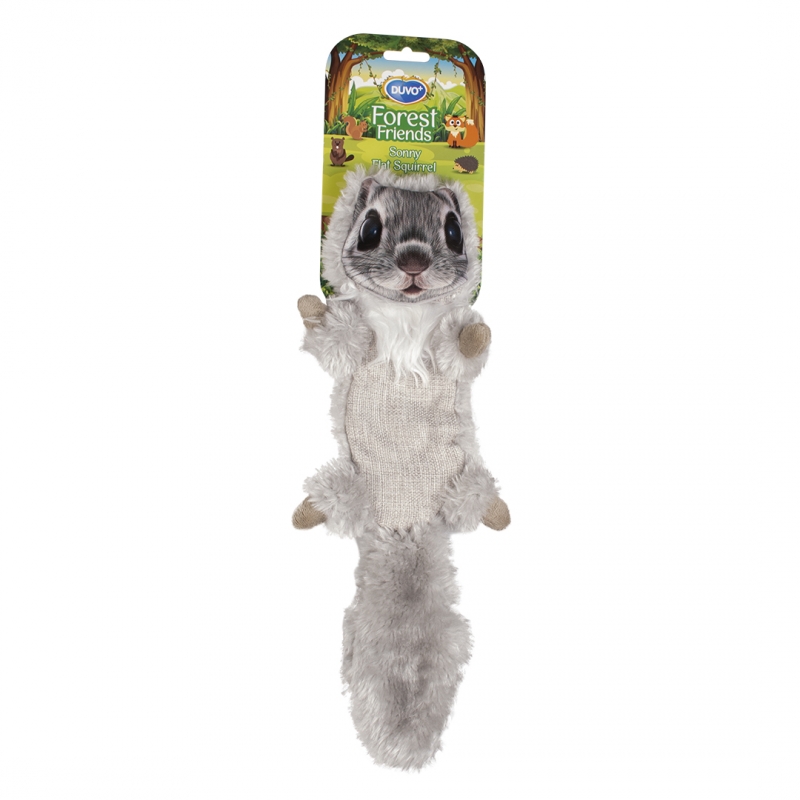 фото Мягкая игрушка для собак duvo+ лесной друг белка, серый, 44 см,