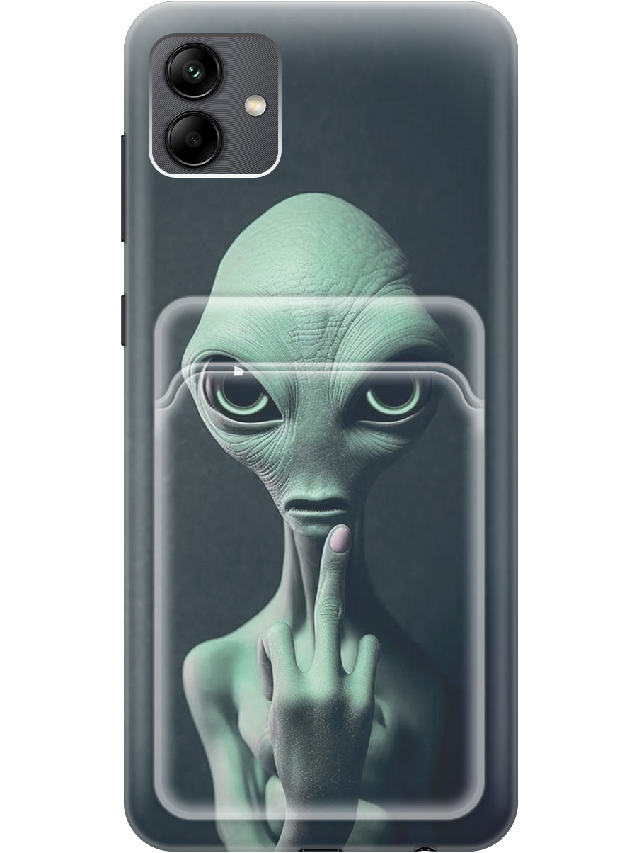 

Силиконовый чехол на Samsung Galaxy A04 с рисунком "Инопланетянин", Зеленый;синий;черный, 20012001