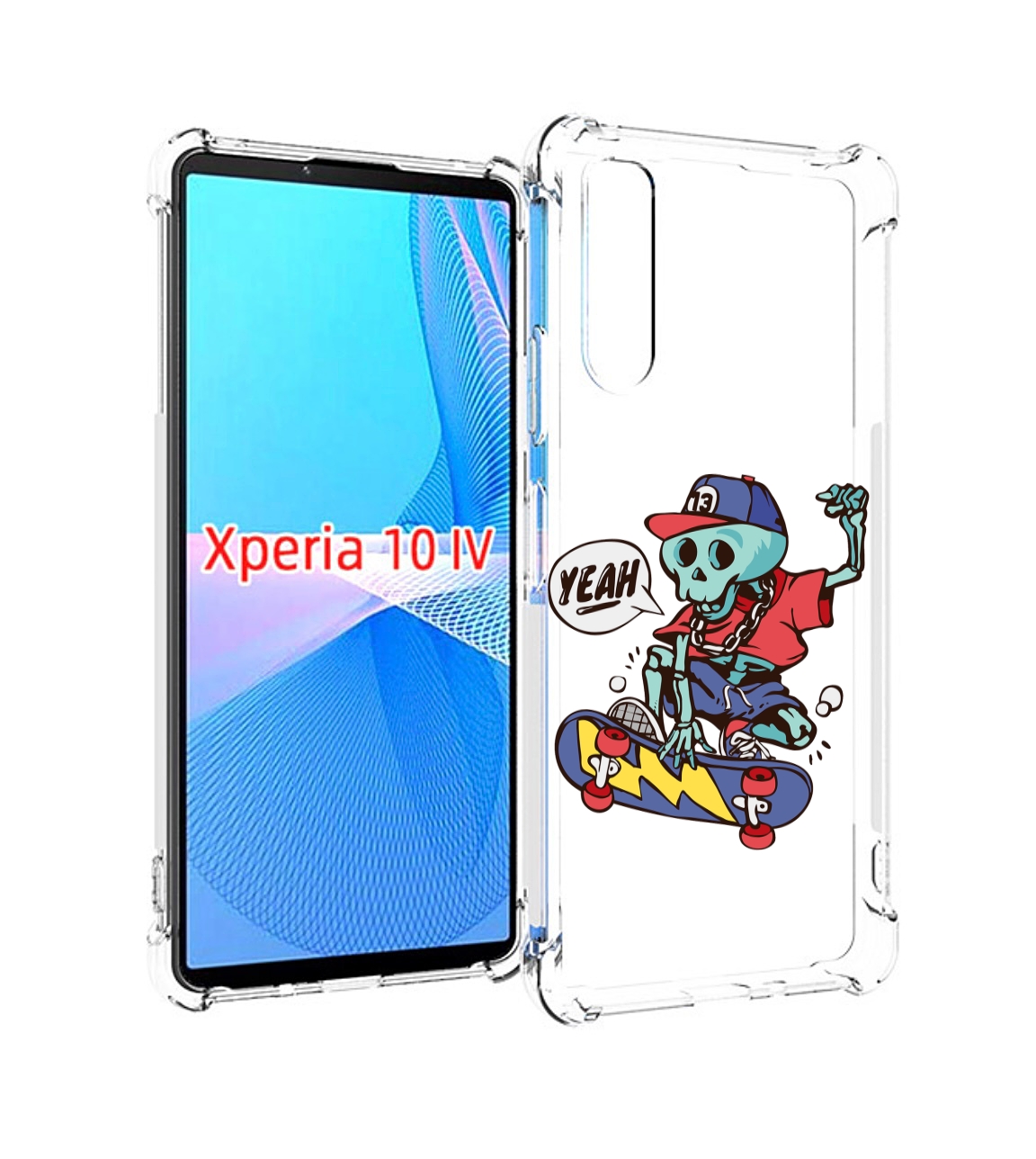 

Чехол MyPads Скелет-на-скейте для Sony Xperia 10 IV (10-4), Прозрачный, Tocco