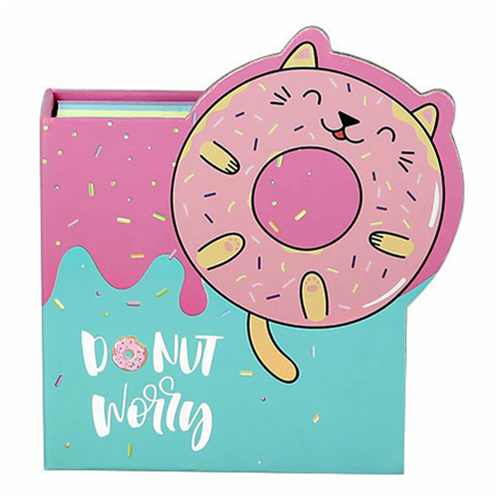 

Блокнот Fun Donut со стикерами бирюзово-розовый 30 листов