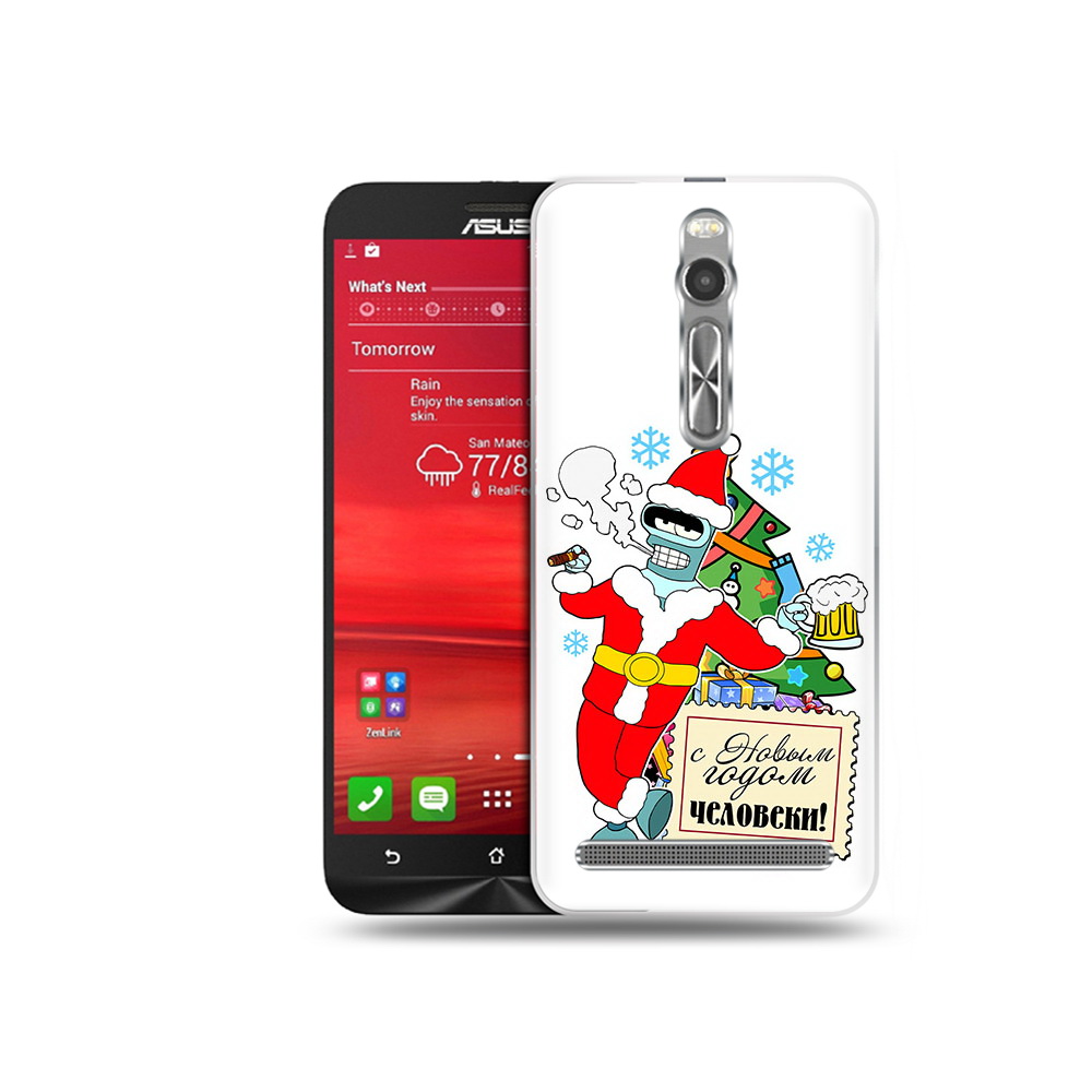 

Чехол MyPads Tocco для Asus Zenfone 2 (ZE550ML) С новым годом человеки (PT11329.657.150), Прозрачный, Tocco