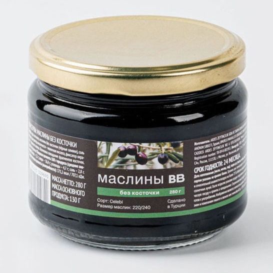 Маслины ВкусВилл без косточки 280 г