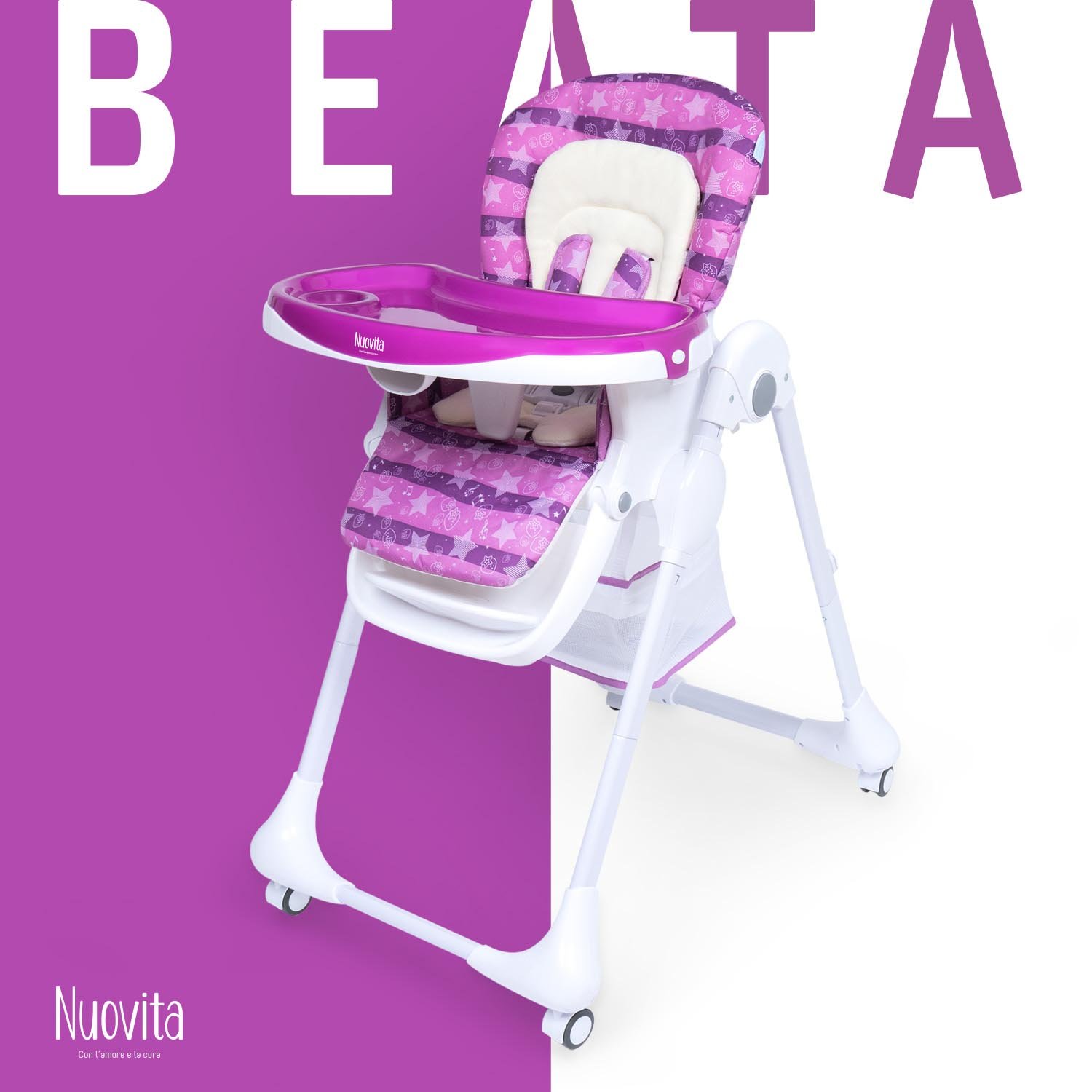 Стульчик для кормления Nuovita Beata (Notte lilla oxford) стульчик для кормления nuovita beata