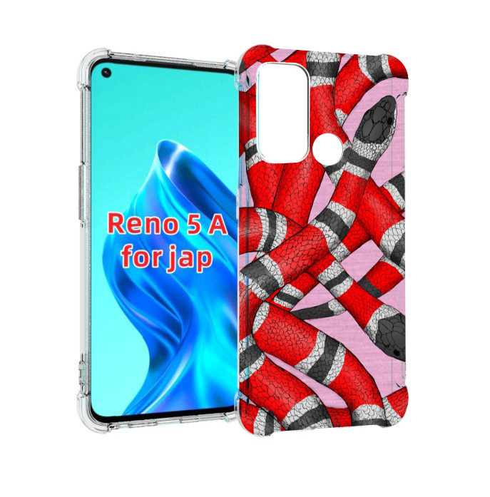 

Чехол MyPads змея-красно-черно-белый для Oppo Reno 5A, Прозрачный, Tocco