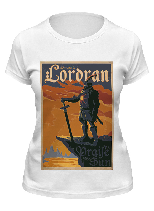 

Футболка женская Printio Lordran poster белая S, Белый, Lordran poster