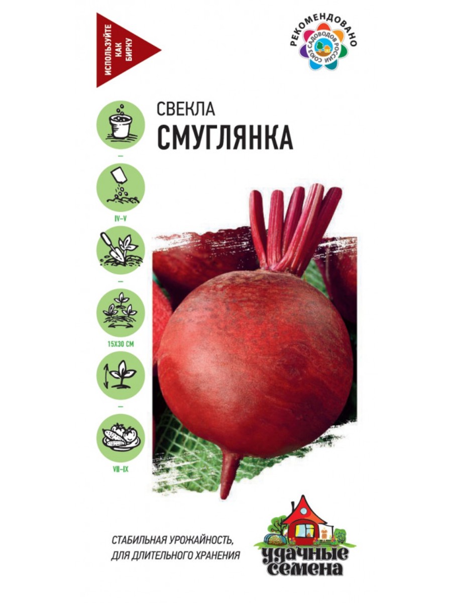 

Семена Удачные семена Свекла Смуглянка 20 упаковок по 2 гр.