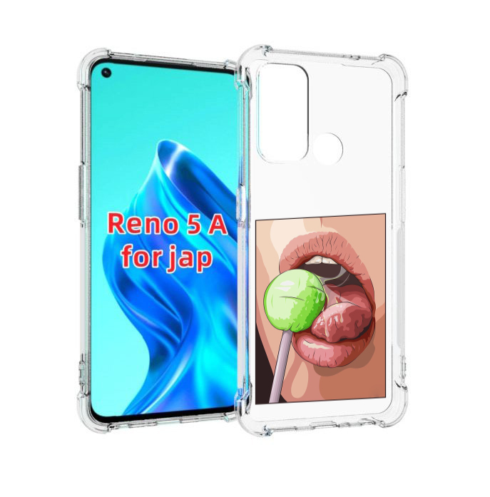 

Чехол MyPads зеленый-чупа-чупс женский для Oppo Reno 5A, Прозрачный, Tocco