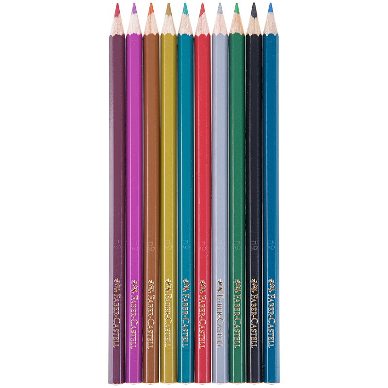 

Карандаши цветные 10 цветов Faber-Castell (6гр, металлик) картон (201583), 5 уп., Разноцветные