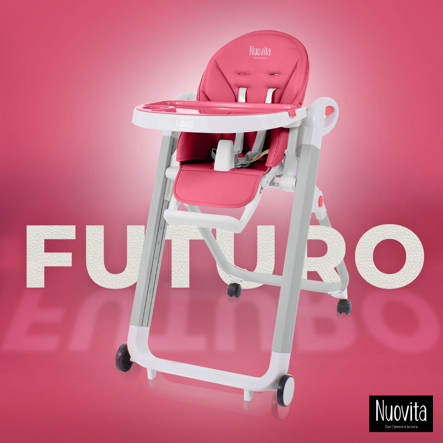 Стульчик для кормления Nuovita Futuro Bianco (Cremisi/Малиновый) стульчик для кормления nuovita futuro nero cremisi малиновый