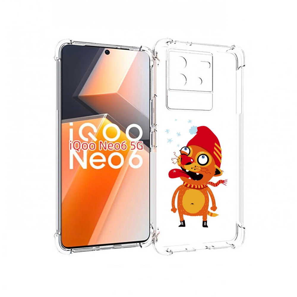 

Чехол MyPads Зимний кот для Vivo iQoo Neo 6 5G, Прозрачный, Tocco