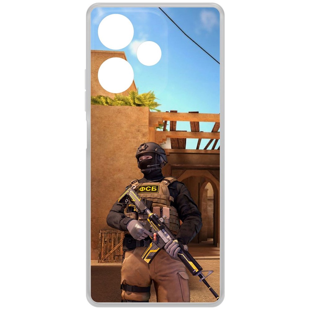 

Чехол-накладка Krutoff Clear Case Cтандофф 2 (Standoff 2) - ФСБ для INFINIX Hot 30, Прозрачный