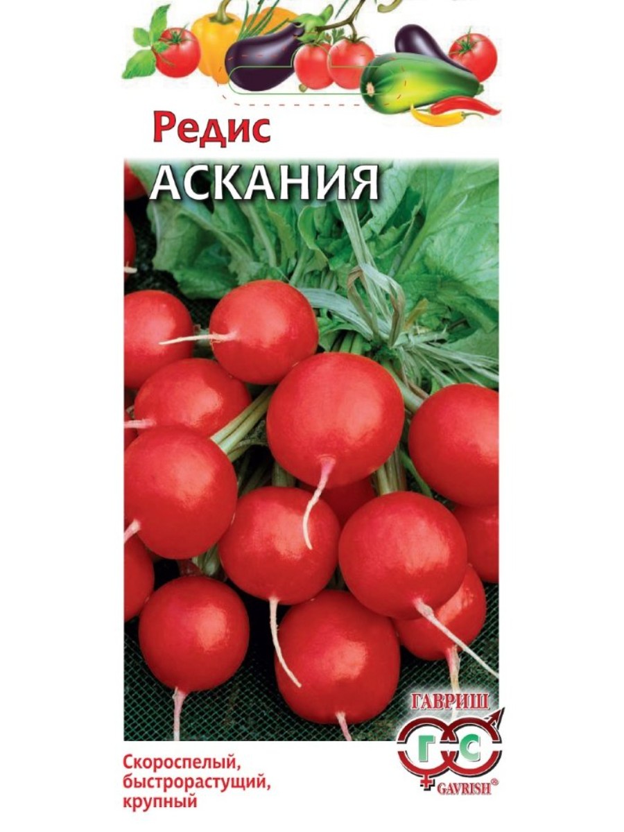 

Семена Гавриш Редис Аскания 10 упаковок по 2 гр.