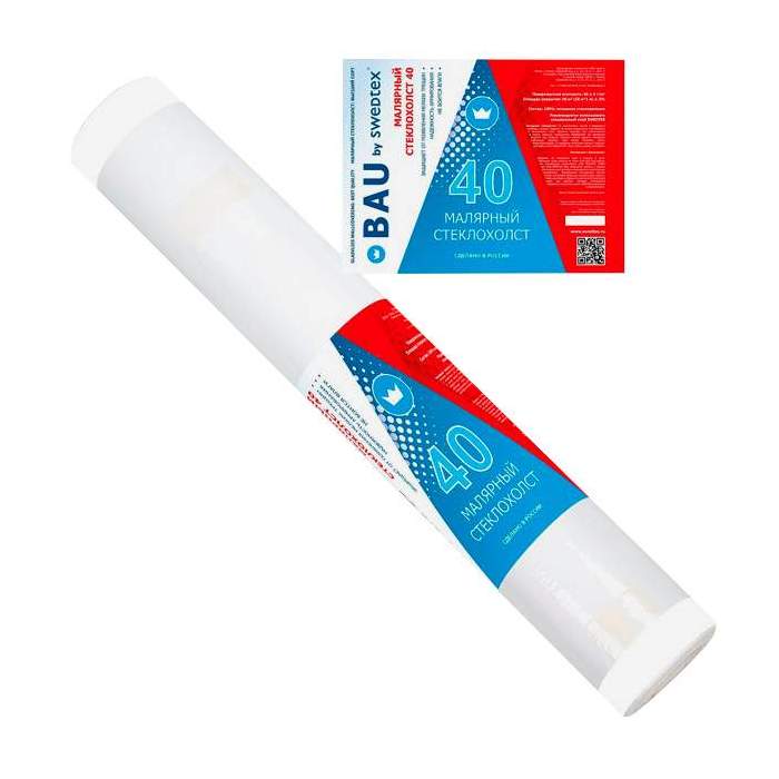 

Стеклохолст малярный Bau by Swedtex 1*50м 40г/м2