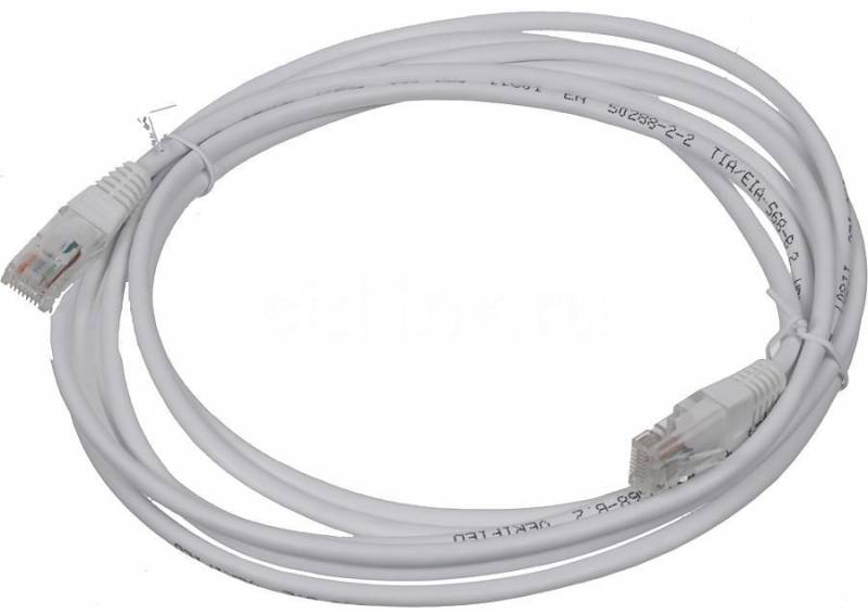 фото Патч-корд lanmaster twt-45-45-3.0-wh utp 4 пары cat5e 3м белый rj-45 (m)-rj-45 (m)