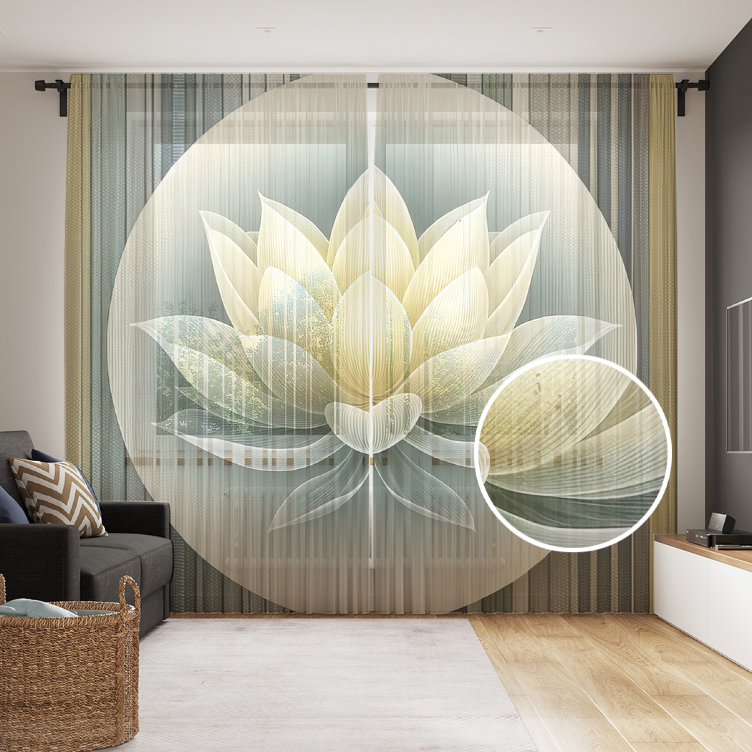 

Тюль JoyArty Скандинавский лотос 290x265, tul_sd1175_145x265