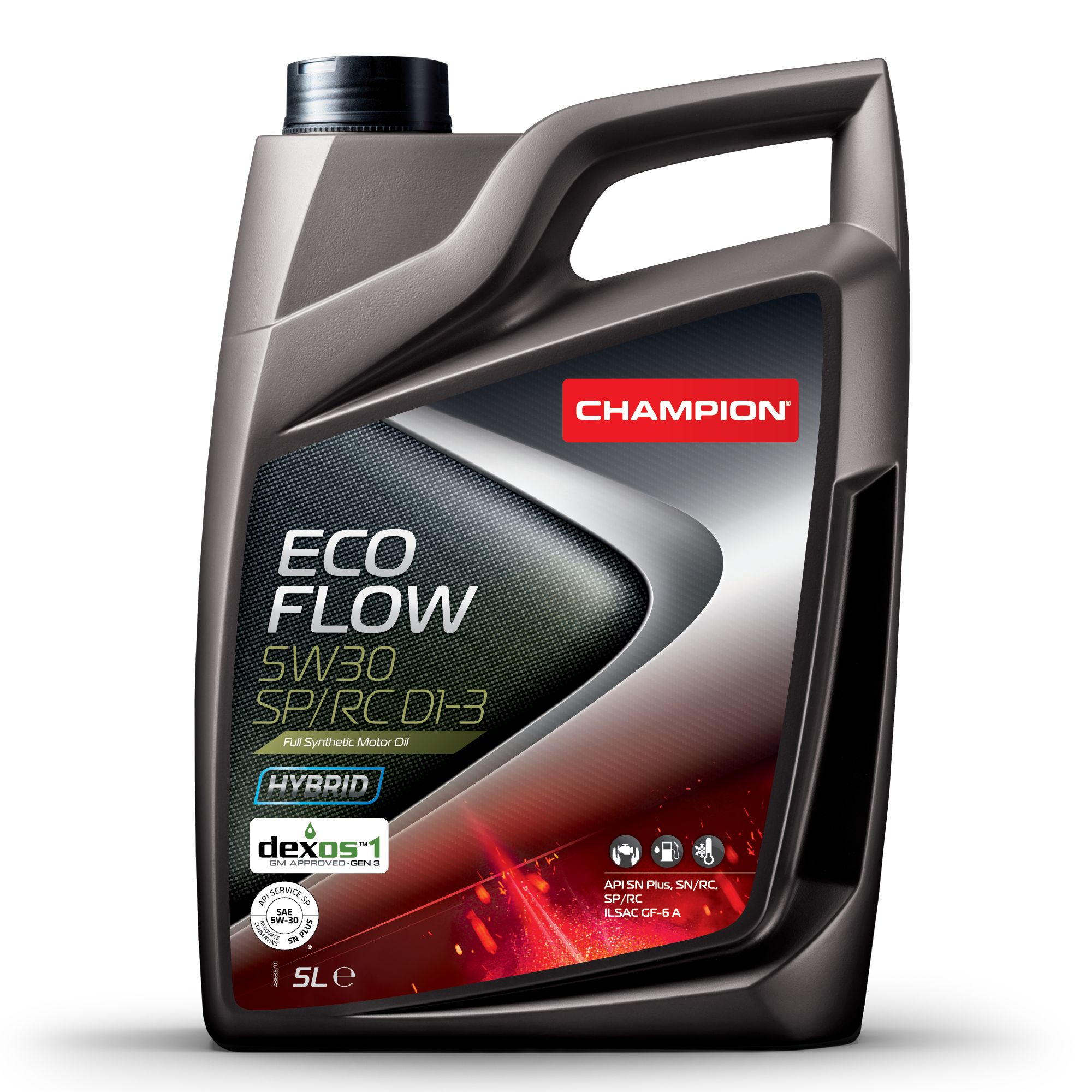 

Моторное масло синтетическое CHAMPION ECO FLOW 5W30 SP/RC D1-3 5л