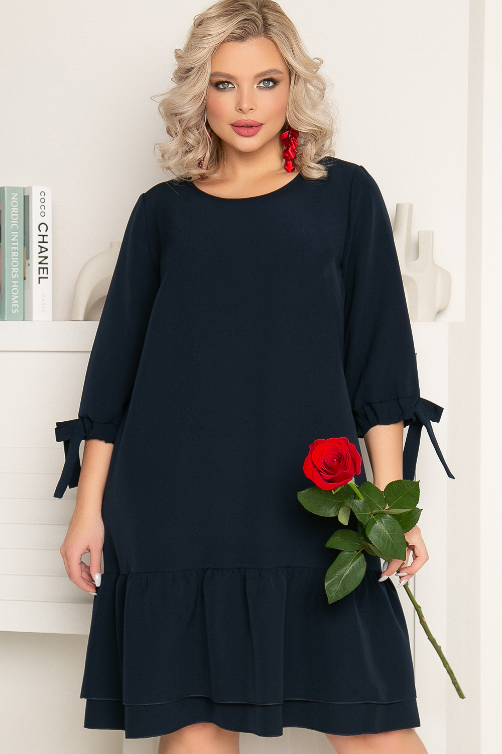 Платье женское LT Collection П3328 синее 48 RU