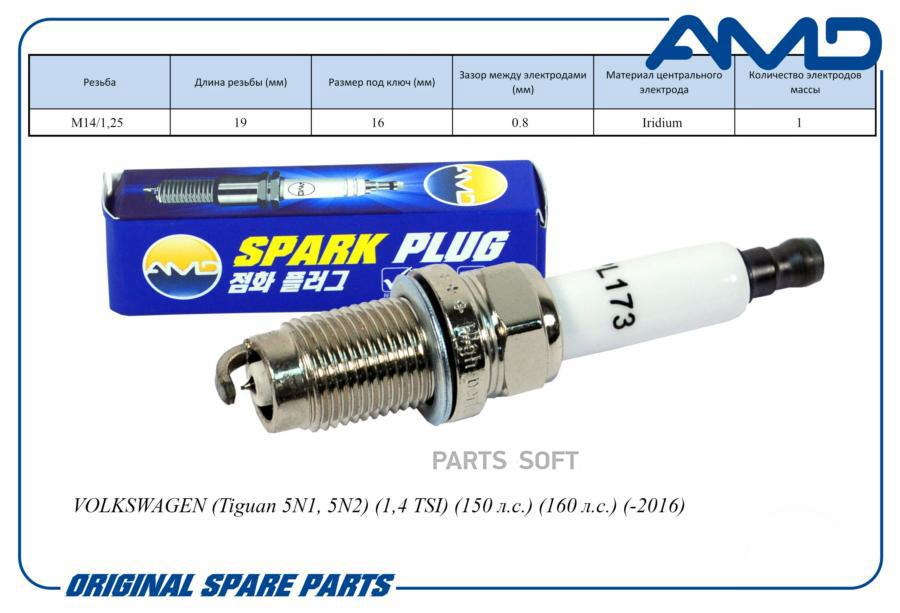 Свеча зажигания 03C905601BSIZFR6B8EGAMD.PL173 AM 1шт