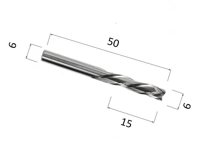 Фреза компрессионная трехзаходная DJTOL A3FLX625 для станка ЧПУ фреза для маникюра безопасная 4 грани 1 2 × 2 5 мм в пластиковом футляре