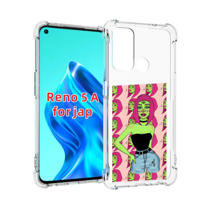 

Чехол MyPads зеленая-девушка-с-глазом женский для Oppo Reno 5A, Прозрачный, Tocco