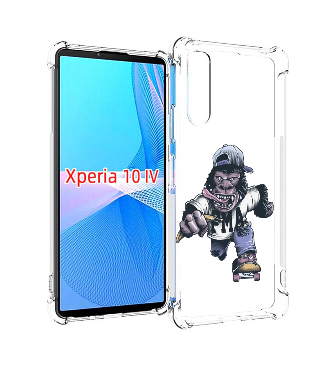 

Чехол MyPads Обезьяна на скейте для Sony Xperia 10 IV (10-4), Прозрачный, Tocco