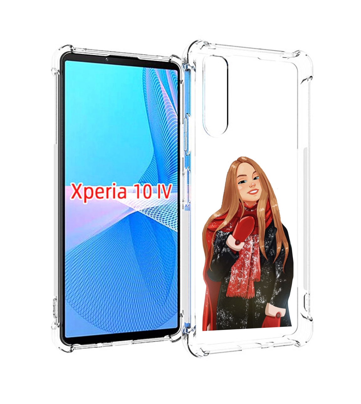 

Чехол MyPads Новогодний-зимний-арт женский для Sony Xperia 10 IV (10-4), Прозрачный, Tocco