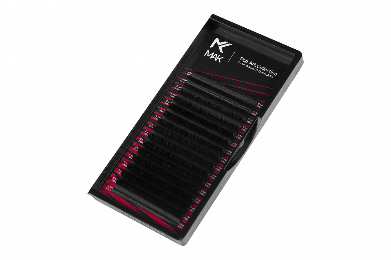 

Ресницы Mak Pop Art отдельные длины 16 lines C 0.07 11мм, Черный