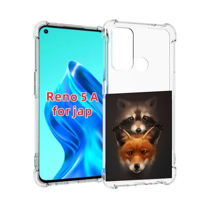 

Чехол MyPads енотик-лисенок для Oppo Reno 5A, Прозрачный, Tocco