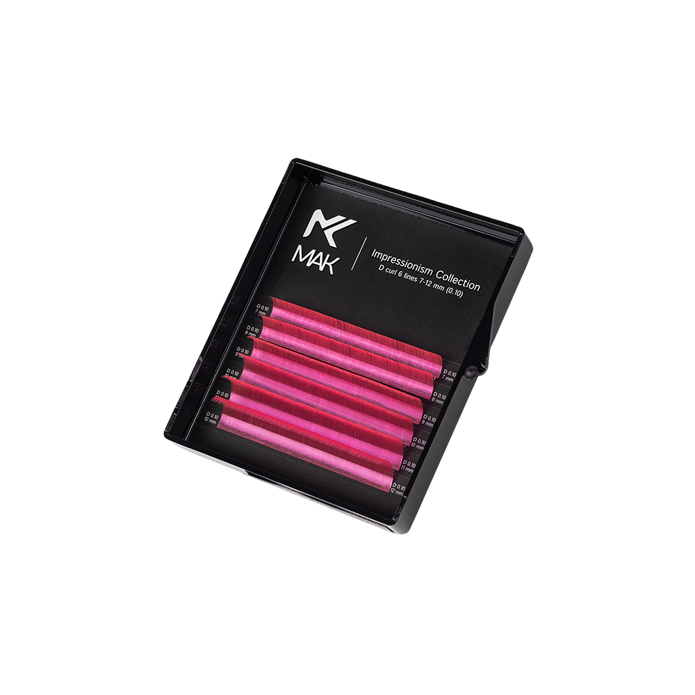 

Цветные ресницы MAK NEON (Pink Panther) МИНИ-МИКС (6 линий) C 0.07 7-12mm, Розовый