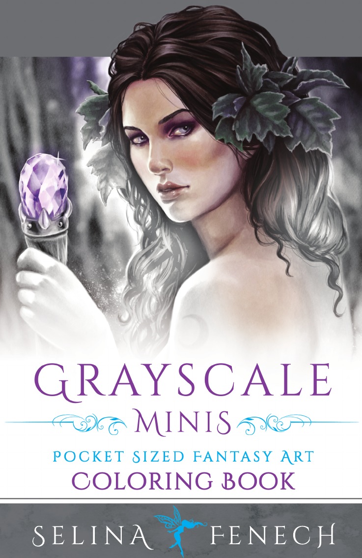 

Grayscale Minis - Pocket Sized Fantasy Art Coloring Book