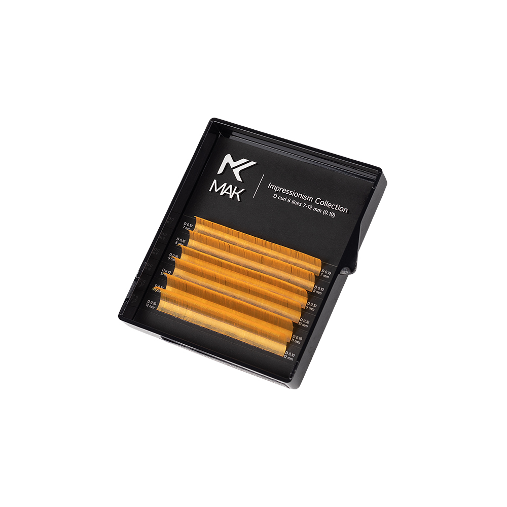 

Цветные ресницы MAK NEON (Clockwork Orange) МИНИ-МИКС (6 линий) C 0.10 7-12mm, Желтый