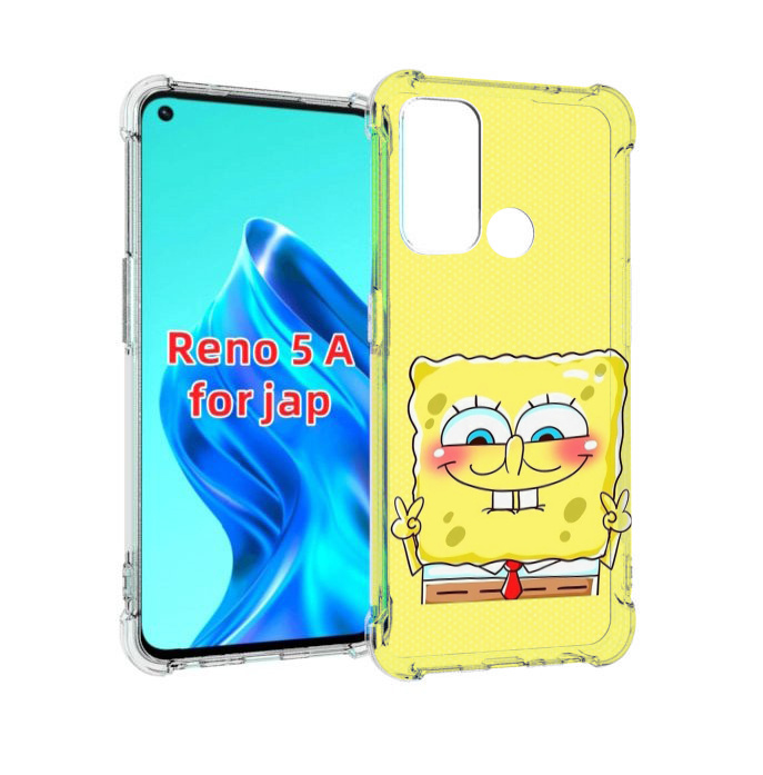 

Чехол MyPads довольный милый спанчбоб для Oppo Reno 5A, Прозрачный, Tocco