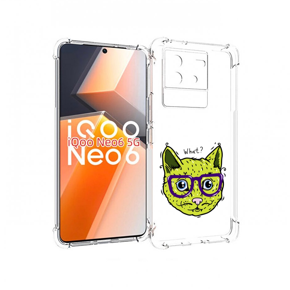 

Чехол MyPads Зеленый кот для Vivo iQoo Neo 6 5G, Прозрачный, Tocco