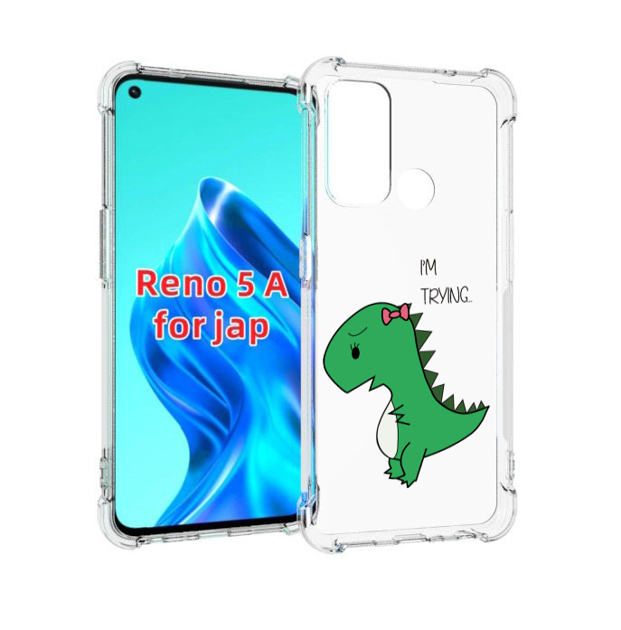 

Чехол MyPads динозаврик-девочка для Oppo Reno 5A, Прозрачный, Tocco