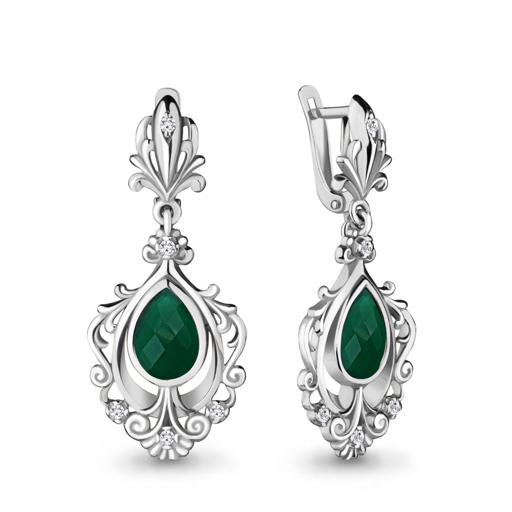 

Серьги из серебра с агатом Aquamarine 4441109_925_р, 4441109_925_р