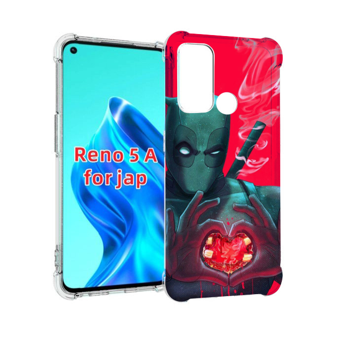 

Чехол MyPads дедпул-в-сердце для Oppo Reno 5A, Прозрачный, Tocco