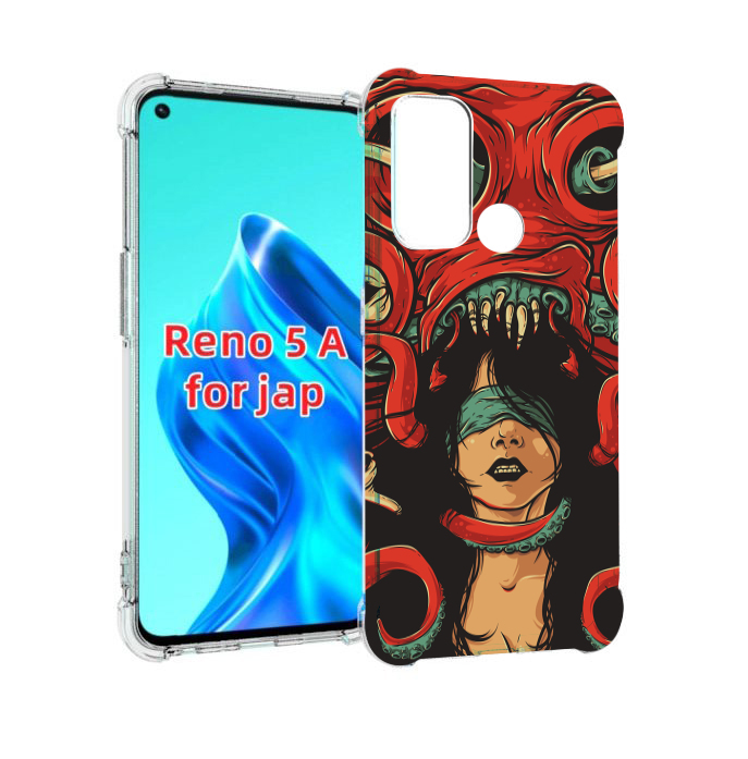 

Чехол MyPads девушку-съедает-осьминог для Oppo Reno 5A, Прозрачный, Tocco