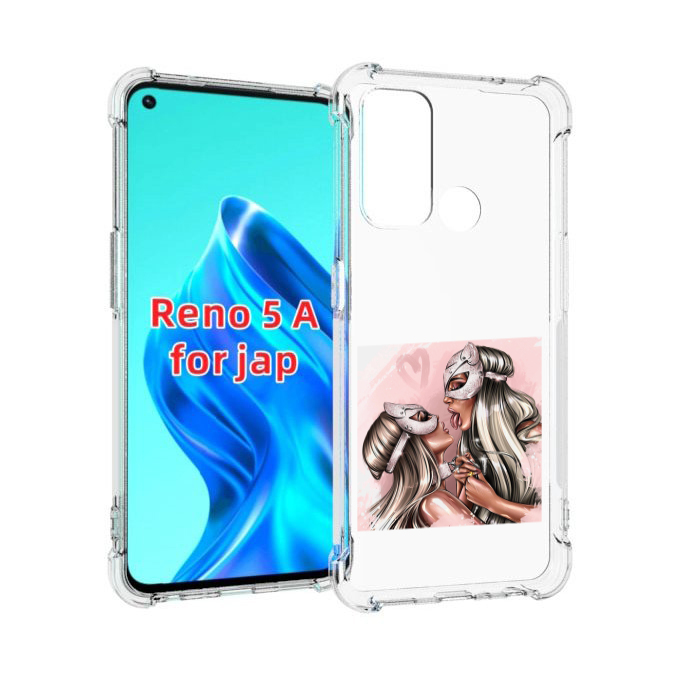 

Чехол MyPads девушки-поцелуй женский для Oppo Reno 5A, Прозрачный, Tocco